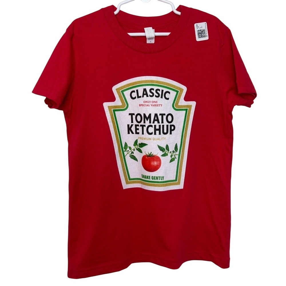 Ketchup Shirt Condiment Costume Halloween Kids Small New with Tags Red